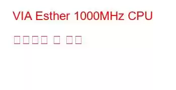 VIA Esther 1000MHz CPU 벤치마크 및 기능