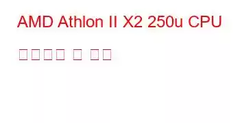 AMD Athlon II X2 250u CPU 벤치마크 및 기능