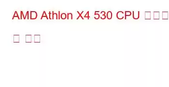 AMD Athlon X4 530 CPU 벤치마크 및 기능