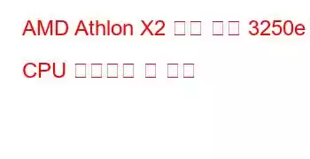 AMD Athlon X2 듀얼 코어 3250e CPU 벤치마크 및 기능