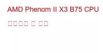 AMD Phenom II X3 B75 CPU 벤치마크 및 기능