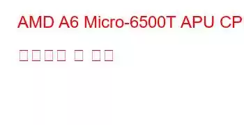 AMD A6 Micro-6500T APU CPU 벤치마크 및 기능