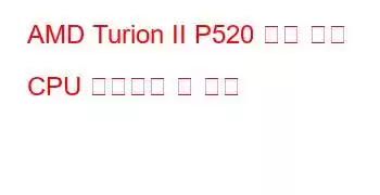 AMD Turion II P520 듀얼 코어 CPU 벤치마크 및 기능