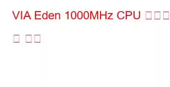 VIA Eden 1000MHz CPU 벤치마크 및 기능