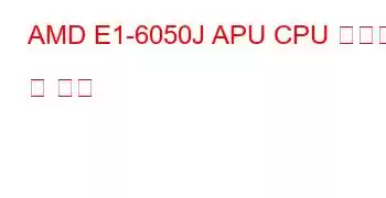 AMD E1-6050J APU CPU 벤치마크 및 기능