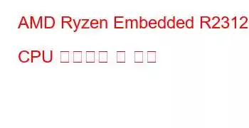 AMD Ryzen Embedded R2312 CPU 벤치마크 및 기능