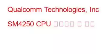 Qualcomm Technologies, Inc SM4250 CPU 벤치마크 및 기능