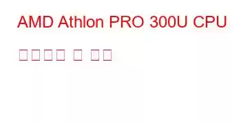 AMD Athlon PRO 300U CPU 벤치마크 및 기능