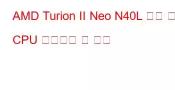 AMD Turion II Neo N40L 듀얼 코어 CPU 벤치마크 및 기능