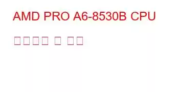 AMD PRO A6-8530B CPU 벤치마크 및 기능