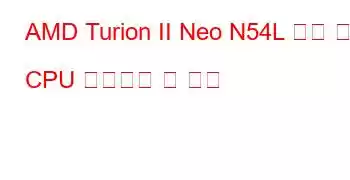 AMD Turion II Neo N54L 듀얼 코어 CPU 벤치마크 및 기능